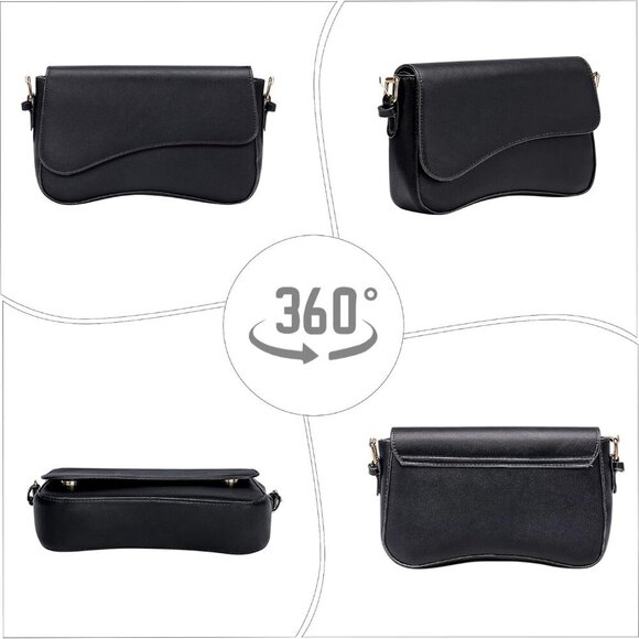 Chic 11.4-Inch Black Hobo Bag with Adjustable Strap - Perfect for Everyday Use - Picture 6 of 7